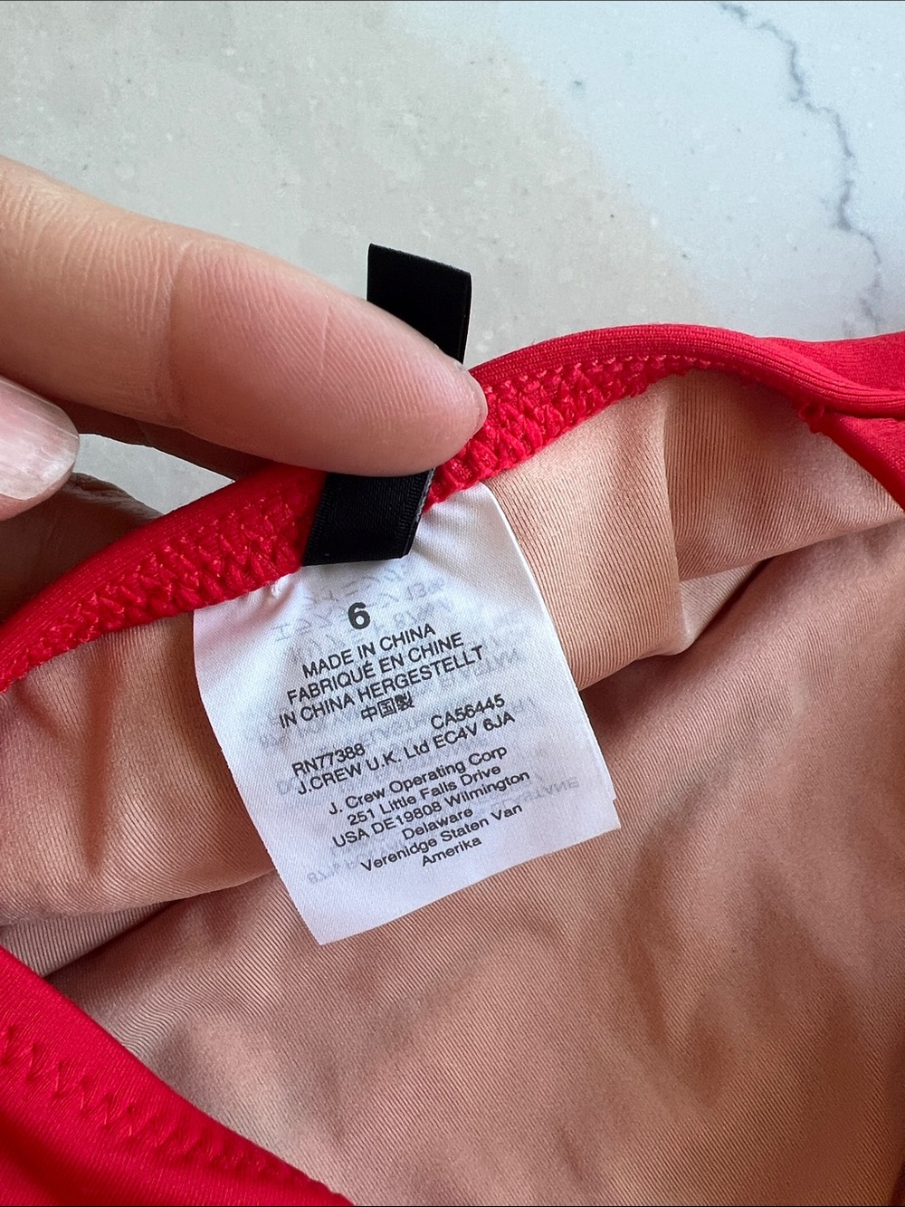 J. Crew Red One-Piece Ruched Swimsuit - Picture 3 of 6
